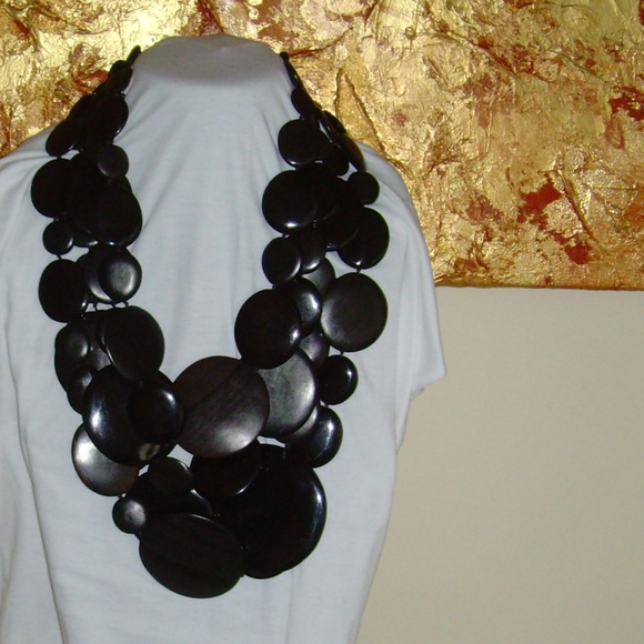 MONIES Gerda Lynggaard Multi-Strand Wooden Disc Necklace - Picture 15 of 16